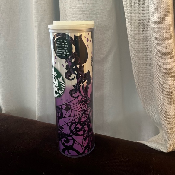 Starbucks glow in the dark skinny tumbler spider web cup color changing 16 oz - Picture 3 of 8